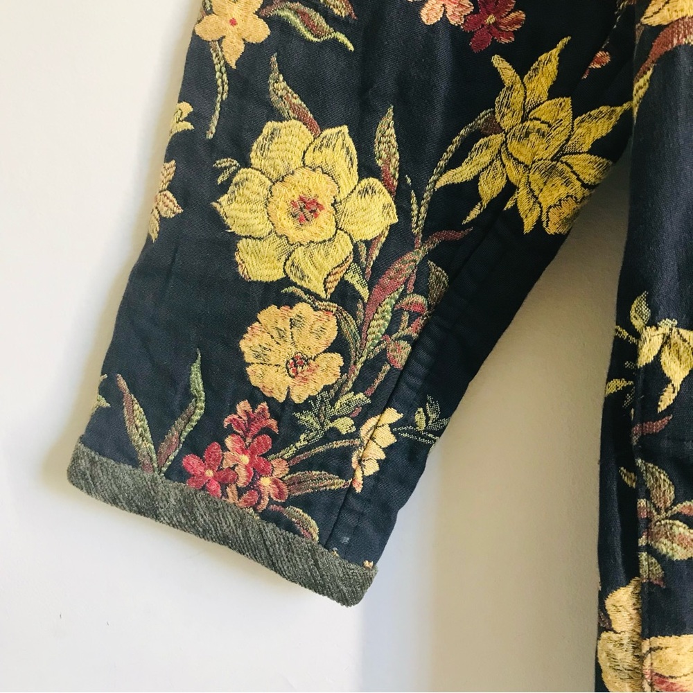 Vintage Vindago Design Floral Tapestry Reversible Art to Wear Kimono Jacket - Picture 10 of 12